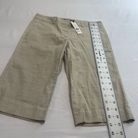 NWT Theory Palmer Crunch Barley Linen Bermuda Shorts Size 0 New - Picture 6 of 8